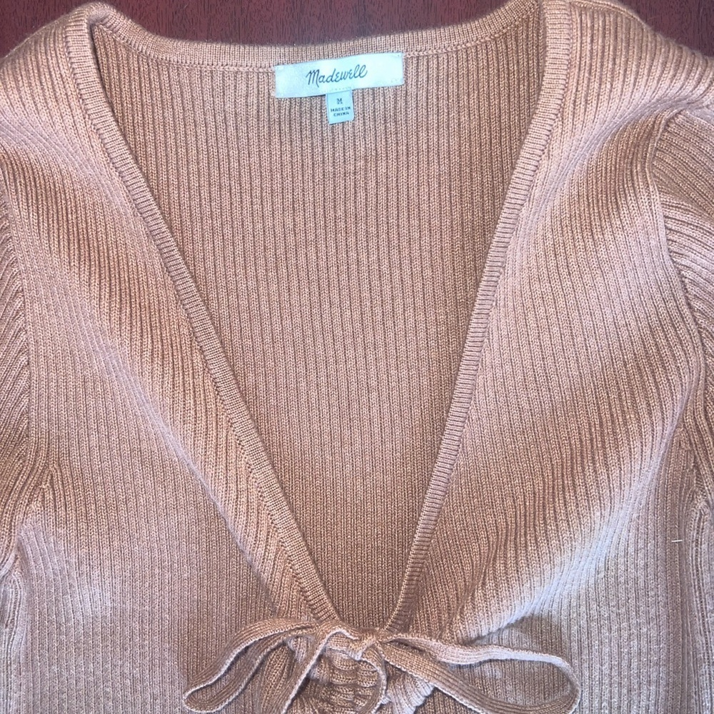 Madewell Tie-Front Ruched Bodycon Mini Dress - Picture 4 of 5